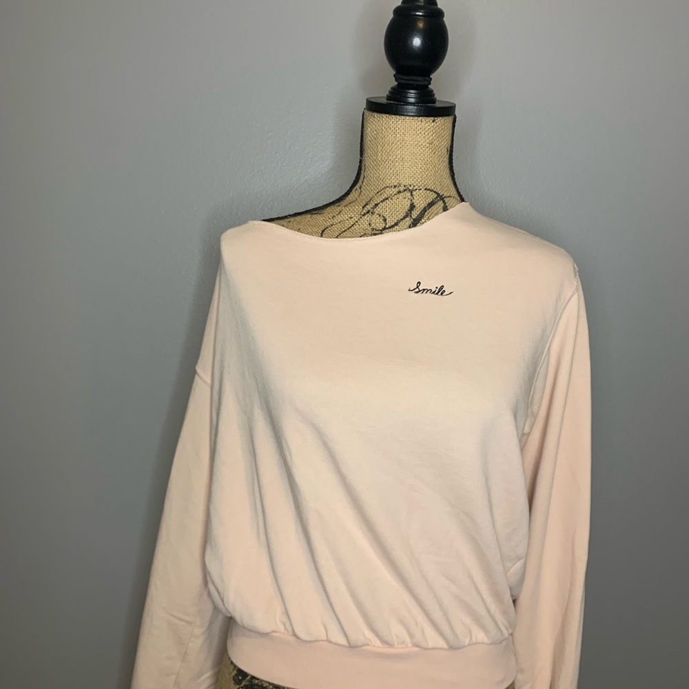Women's Pink Off-The-Shoulder sweater